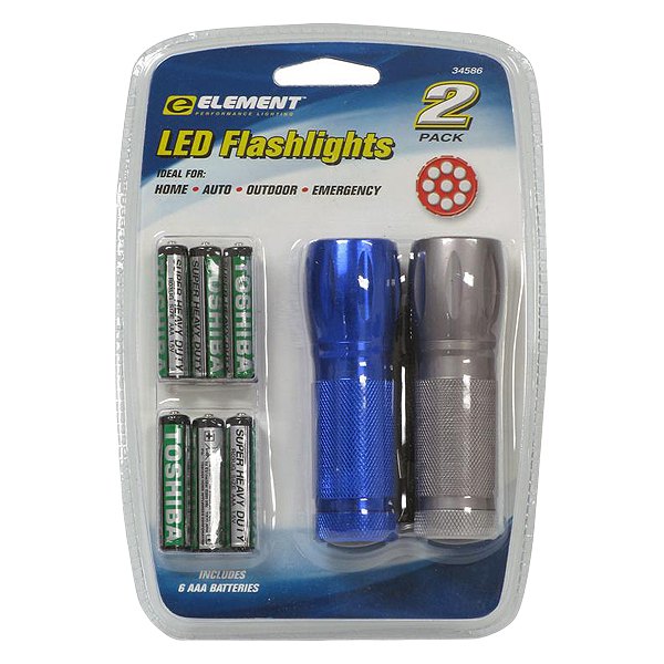 Allied Tools® 34586 - ELEMENT™ 2-Piece Blue, Gray LED Flashlights Set 