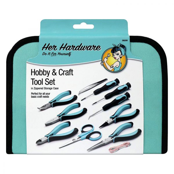 Allied Tools® - Her Hardware™ 11-piece Hobby and Craft Tool Set in Zippered Storage Case