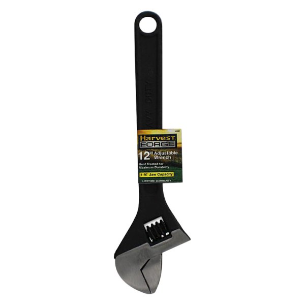 Allied Tools® - Harvest FORGE™ 1-3/8" x 12" OAL Black Oxide Plain Handle Adjustable Wrench