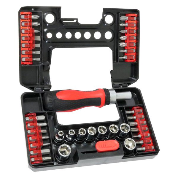 Allied Tools® - 34-piece Multi Material Handle Ratcheting Multi-Bit Screwdriver Kit