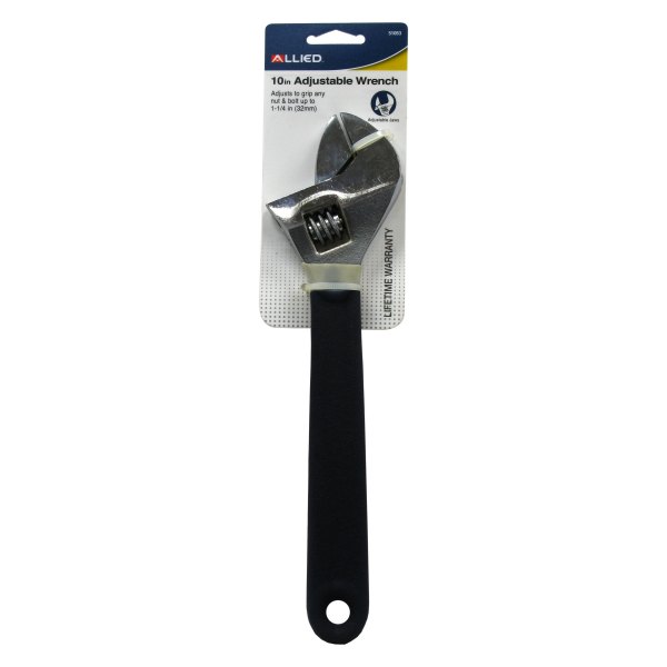 Allied Tools® - 1-1/4" x 10" OAL Chrome Dipped Handle Adjustable Wrench