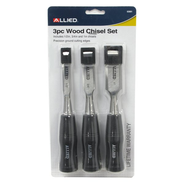 Allied Tools® - 3-piece 1/2" to 1" Woodworking Chisel Set