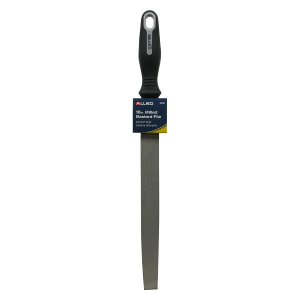 Allied Tools® - 10" Rectangular American Pattern Milled Bastard File with Handle