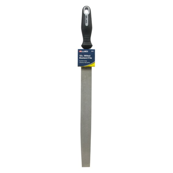 Allied Tools® - 12" Rectangular American Pattern Milled Bastard File with Handle