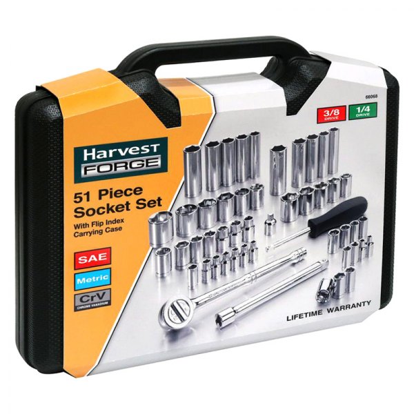 Allied Tools® - Harvest FORGE™ Mixed Drive Size SAE/Metric Ratchet and Socket Set, 51 Pieces