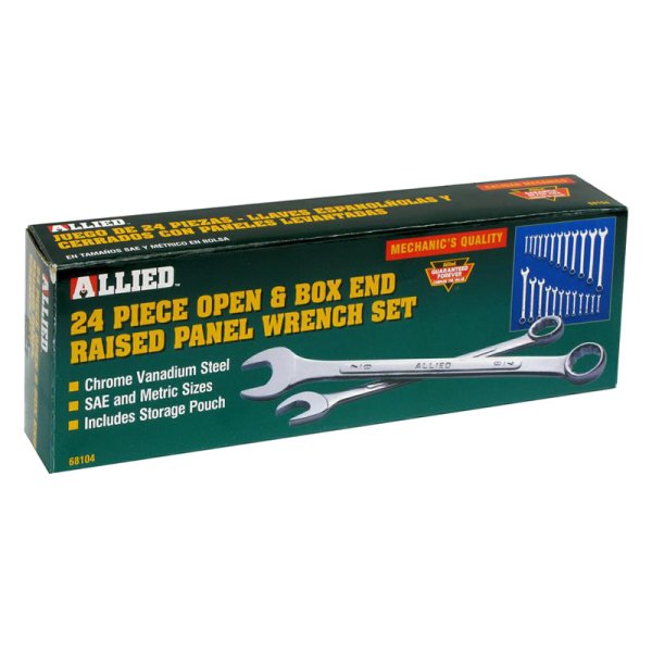 Allied Tools® - 24-piece 1/4" to 1" & 7 to 22 mm 12-Point Angled Head Combination Wrench Set