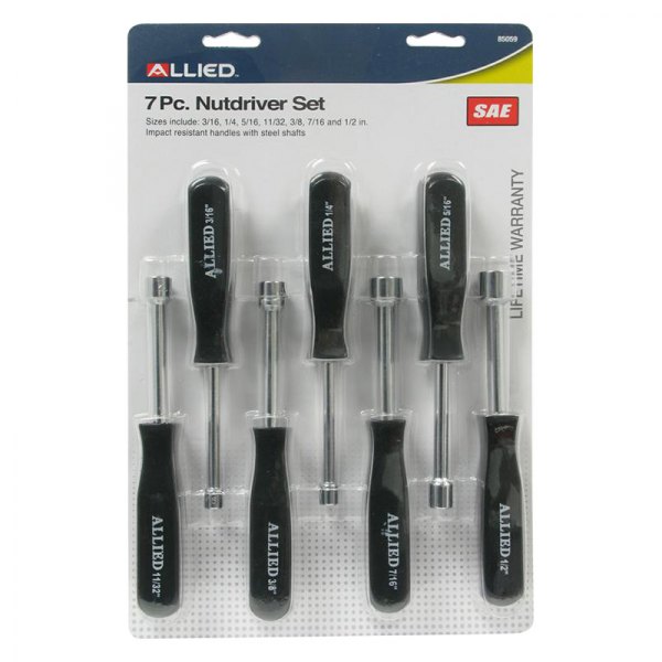 Allied Tools® - 7-piece 3/16" to 1/2" Dipped Handle Nut Driver Set