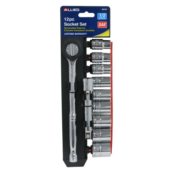 Allied Tools® - 1/2" Drive 6-Point SAE Socket Set 12 Pieces