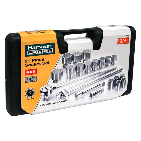 Allied Tools® - Harvest FORGE™ 3/4" Drive SAE Ratchet and Socket Set, 21 Pieces