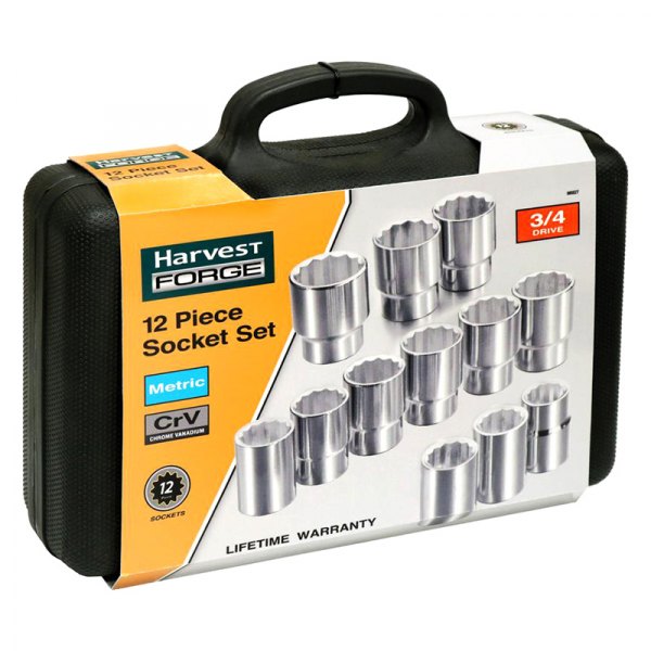 Allied Tools® - Harvest FORGE™ 3/4" Drive Metric Ratchet and Socket Set, 12 Pieces