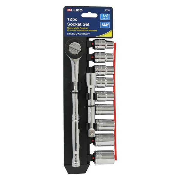 Allied Tools® - 1/2" Drive 6-Point Metric Socket Set 12 Pieces