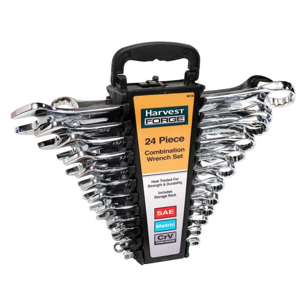 Allied Tools® - Harvest FORGE™ 24-piece 1/4" to 1" & 7 to 22 mm 12-Point Angled Head Combination Wrench Set