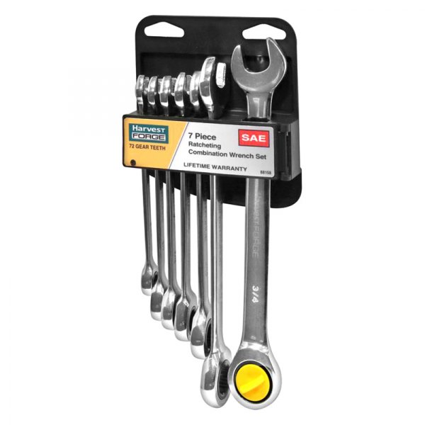 Allied Tools® - Harvest FORGE™ 7-piece 5/16" to 3/4" 12-Point Straight Head 72-Teeth Ratcheting Combination Wrench Set