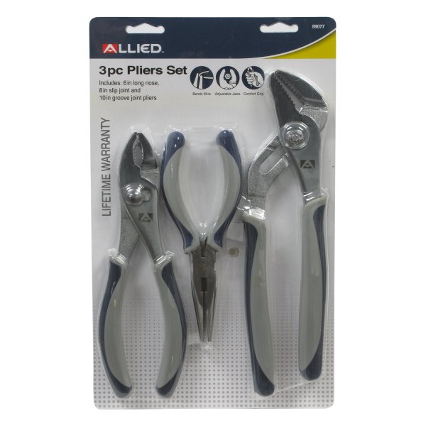 Allied Tools® - 3-piece 8" to 10" Multi-Material Handle Mixed Pliers Set