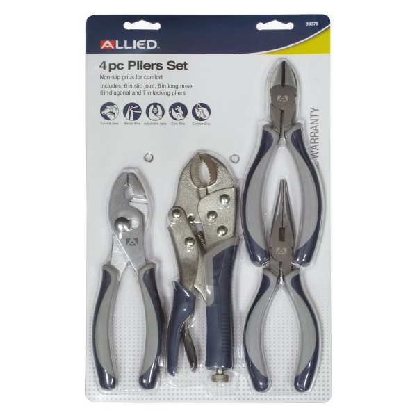 Allied Tools® - 4-piece 6" to 7" Multi-Material Handle Mixed Pliers Set