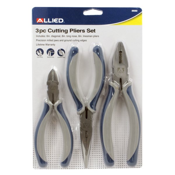 Allied Tools® - 3-piece 6" to 8" Multi-Material Handle Mixed Pliers Set