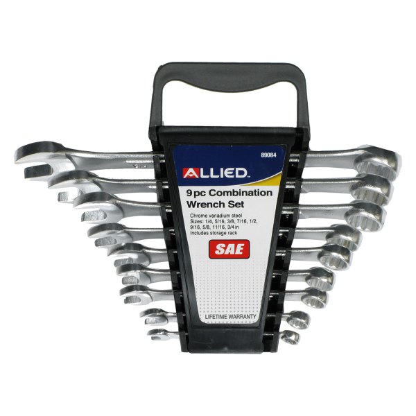 Allied Tools® - 9-piece 1/2" to 1/4" 12-Point Angled Head Combination Wrench Set