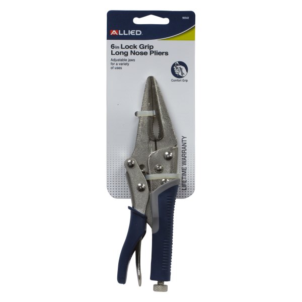 Allied Tools® - 6" Multi-Material Handle Long Nose Jaws Lock Grip Locking Pliers