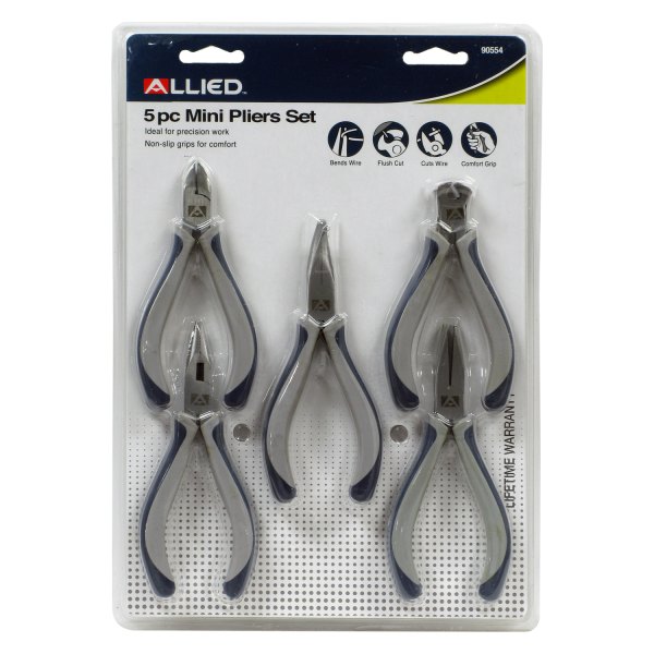 Allied Tools® - 5-piece 5" Multi-Material Handle Mini Mixed Pliers Set