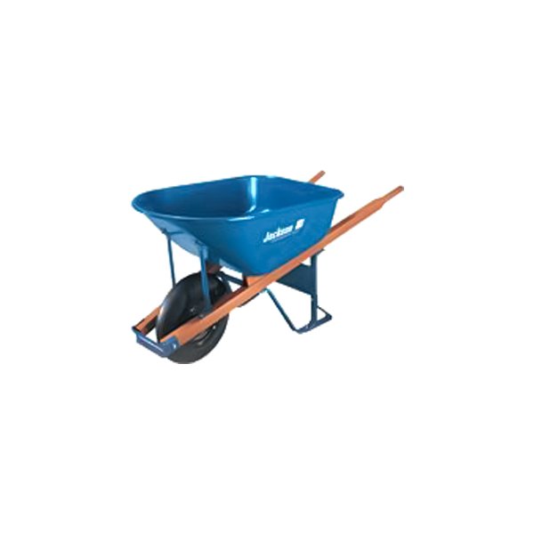 AMES® - Jackson™ 6 cu ft Steel Blue Contractor Wheelbarrow with Single Pneumatic Tire