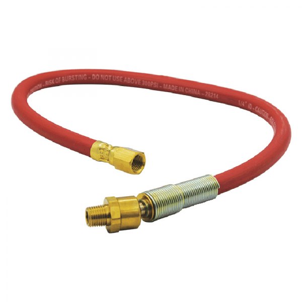 Amflo® - 1/4" x 24" Ball Swivel Red Rubber Air Hose Assembly