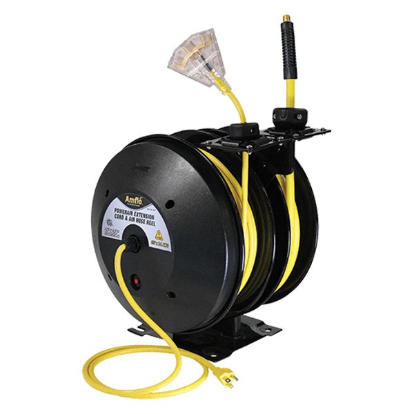 Amflo® 603-2N1-RET - Ultra PRO™ 2-in-1 Extension Cord and Hybrid Air Hose  Reel with 3/8 x 25' Air Hose 
