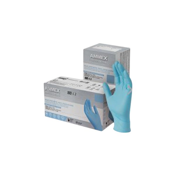 Ammex® - Professional™ Medium Powder-Free Blue Nitrile Disposable Gloves