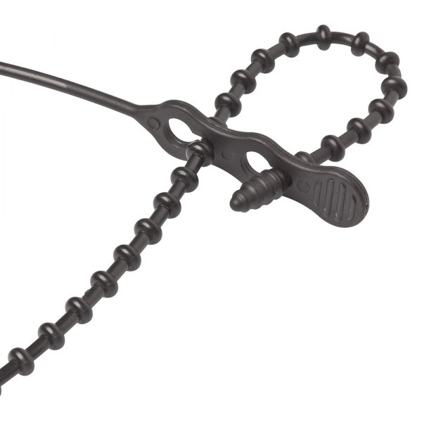 Ancor® - 18" x 140 lb Nylon Black Heavy-Duty Reusable Beaded Cable Ties