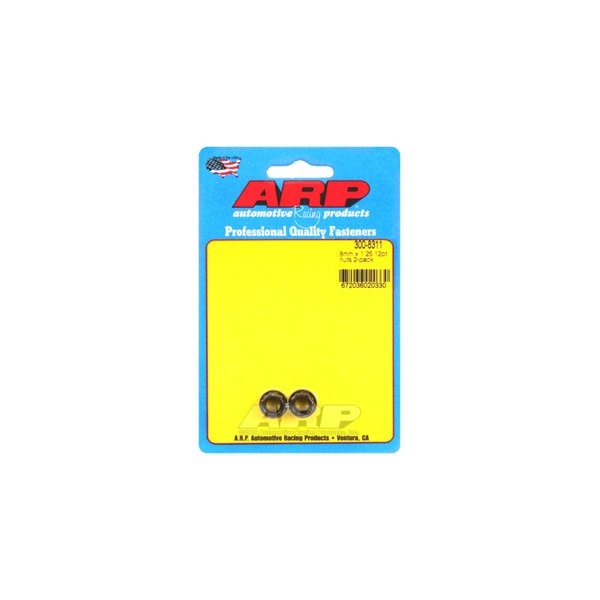 ARP® - M8-1.25 mm Chrome Plated Black Metric 12 Point Flange Nut (2 Pieces)