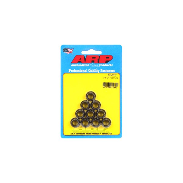 ARP® - 3/8"-24 Chrome Plated Black SAE 12 Point Flange Nut (10 Pieces)