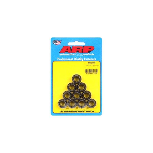 ARP® - 7/16"-20 Chrome Plated Black SAE 12 Point Flange Nut (10 Pieces)