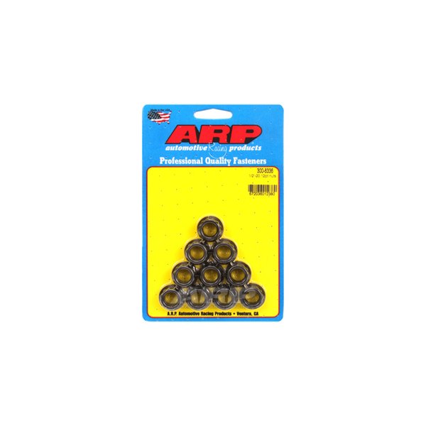 ARP® - 1/2"-20 Chrome Plated Black SAE 12 Point Flange Nut (10 Pieces)