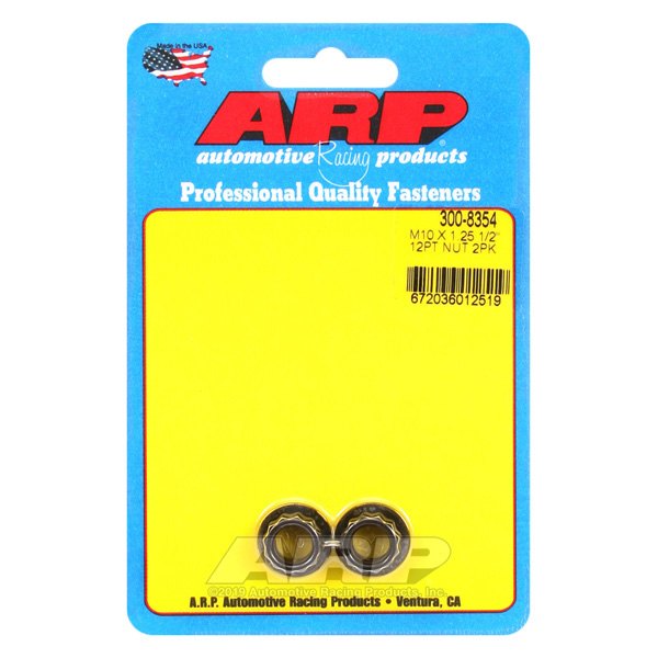 ARP® - M10-1.25 mm Chrome Plated Black Metric 12 Point Flange Nut (2 Pieces)