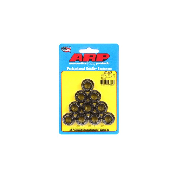 ARP® - M12-1.75 mm Chrome Plated Black Metric 12 Point Flange Nut (10 Pieces)