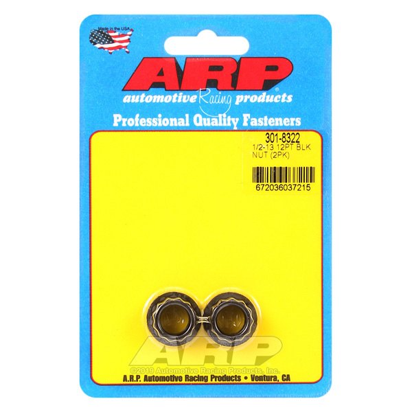 ARP® - 1/2"-13 Chrome Plated Black SAE 12 Point Flange Nut (2 Pieces)