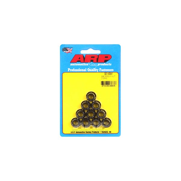 ARP® - 3/8"-16 Chrome Plated Black SAE 12 Point Flange Nut (10 Pieces)