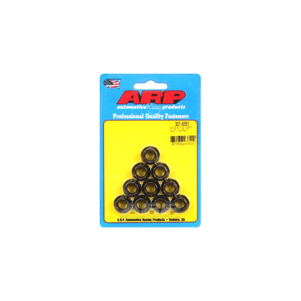 ARP® - M10-1.00 mm Chrome Plated Black Metric 12 Point Flange Nut (10 Pieces)