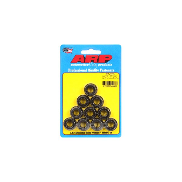 ARP® - M10-1.25 mm Chrome Plated Black Metric 12 Point Flange Nut (10 Pieces)