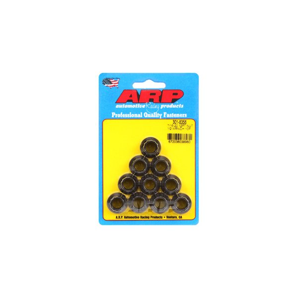 ARP® - 7/16"-20 Chrome Plated SAE 12 Point Hex Flange Nuts (10 Pieces)