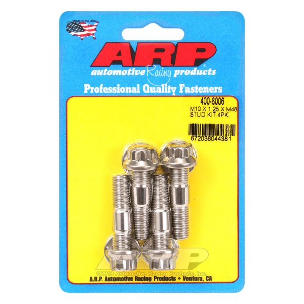 ARP® - M10 x 1.25 mm Stainless Steel Broached Studs (4 Pieces)