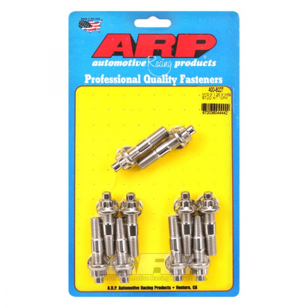 ARP® - M10 x 1.25 mm Stainless Steel Broached Studs (10 Pieces)
