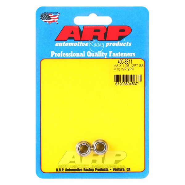 ARP® - M8-1.25 mm Stainless Steel Polished Metric 12 Point Flange Nut (2 Pieces)