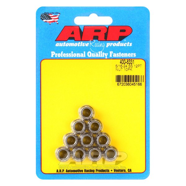 ARP® - 5/16"-24 Stainless Steel SAE 12 Point Flange Nut (10 Pieces)