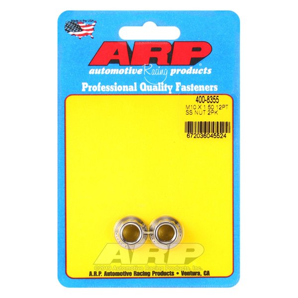 ARP® - M10-1.50 mm Stainless Steel Polished Metric 12 Point Flange Nut (2 Pieces)
