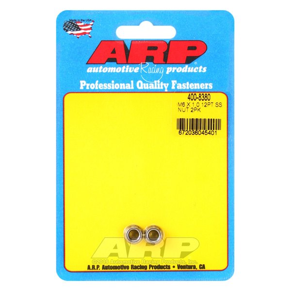 ARP® - M6-1.00 mm Stainless Steel Polished Metric 12 Point Flange Nut (2 Pieces)
