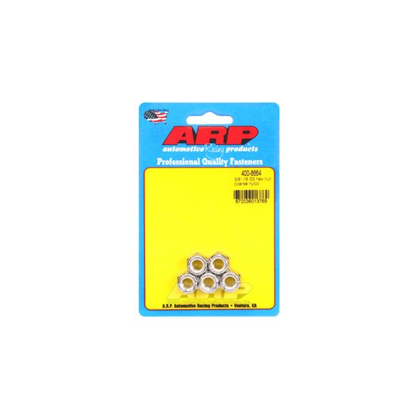 ARP® - 3/8"-16 Stainless Steel SAE Nut with Nylon Insert (5 Pieces)