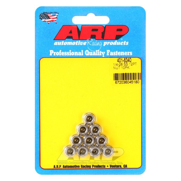 ARP® - 1/4"-20 Stainless Steel SAE 12 Point Flange Nut (10 Pieces)