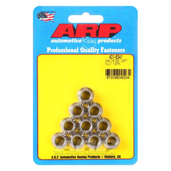 ARP® - 3/8"-16 Stainless Steel SAE 12 Point Flange Nut (10 Pieces)