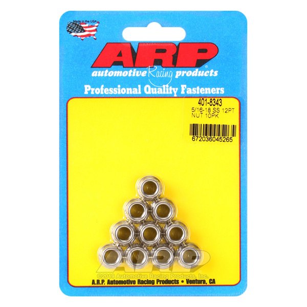 ARP® - 5/16"-18 Stainless Steel SAE 12 Point Flange Nut (10 Pieces)