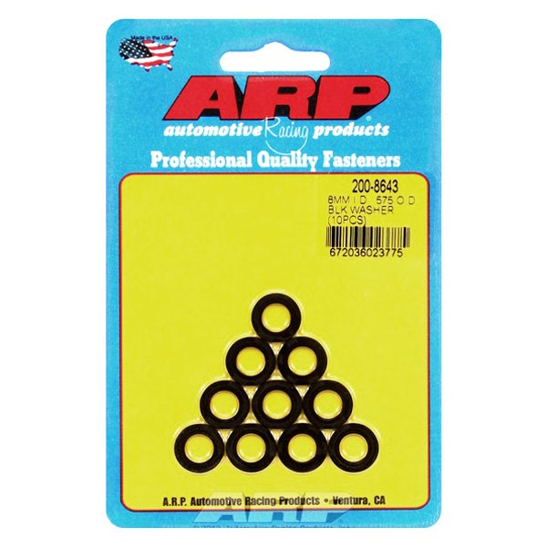 ARP® - M8 x 14.5 mm Metric Steel Black Oxide Plain Washers (10 Pieces)